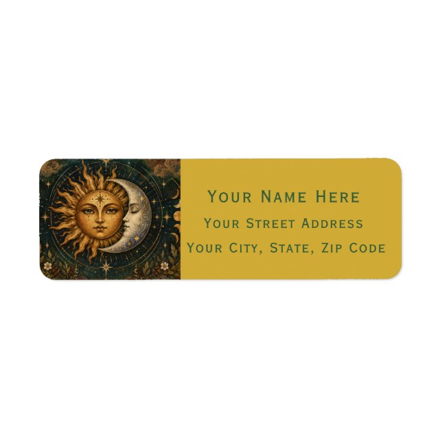 Sun and Moon Celestial Custom Return Address (Front)