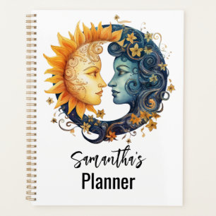 Sun and Moon Celestial Womens Faces Planner