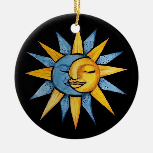 Sun and Moon                                       Ceramic Tree Decoration (Front)