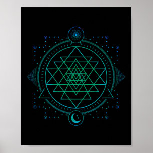 Sun And Moon Chakra Geometry Sri Yantra  Poster