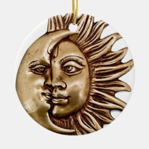 SUN AND MOON CHARM DESIGN CERAMIC TREE DECORATION