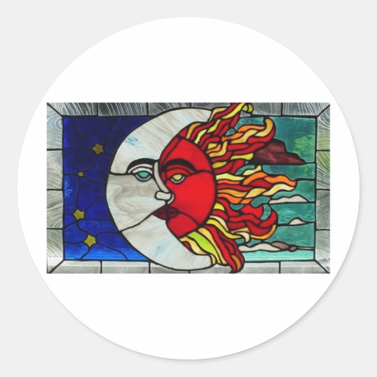 Sun and Moon Classic Round Sticker