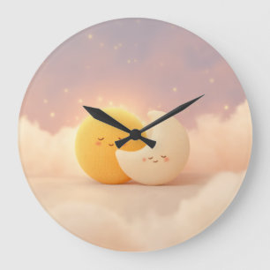 Sun and Moon Colorful Design – Vibrant Celestial  Large Clock