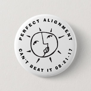 Sun and Moon Eclipse Perfect Alignment 6 Cm Round Badge