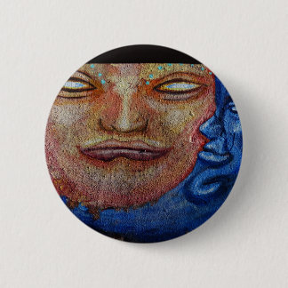 Sun and Moon Face Graffiti 6 Cm Round Badge