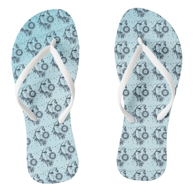 Sun and Moon Flip Flops (Footbed)