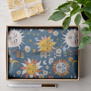 Sun and Moon Floral in Blues & Yellows Tissue Paper