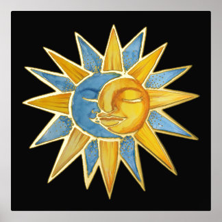 Sun and Moon Foil Prints