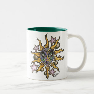 Sun and Moon Girl Turquoise Mug