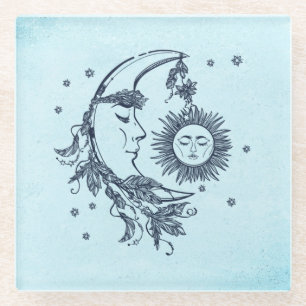 Sun and Moon Glass Coaster