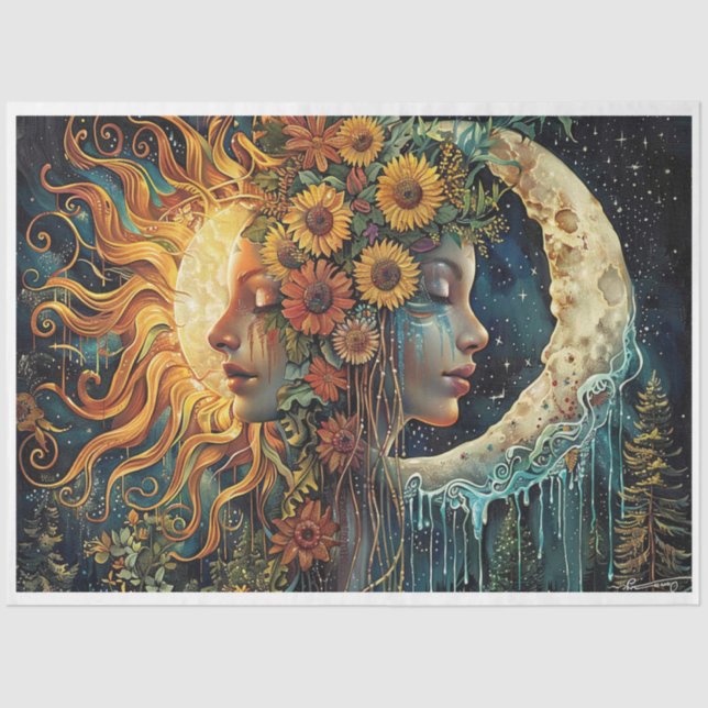 Sun and Moon Goddess Tissue Paper (Front)