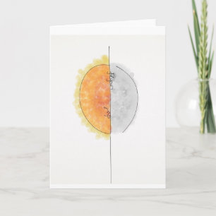 Sun and moon greeting card
