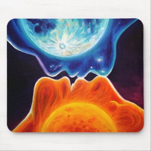 Sun and moon kiss mouse mat