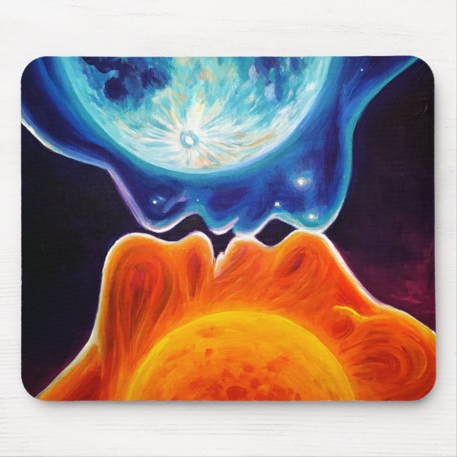 Sun and moon kiss mouse mat (Front)