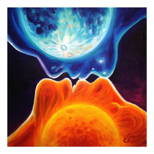 Sun and moon kiss  photo print
