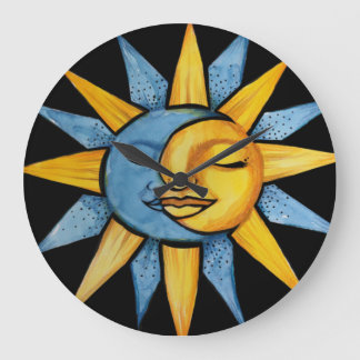Sun and Moon Large Clock