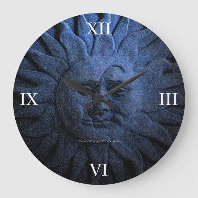 Sun and Moon Large Wall Clock (Front)