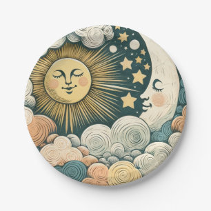 Sun and Moon MoonChild Sunshine                    Paper Plate