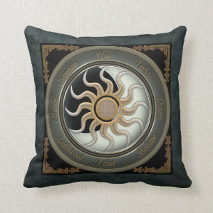 Sun and Moon Pagan Wheel Cushion