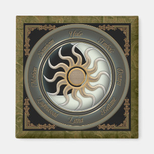 Sun and Moon Pagan Wheel Magnet