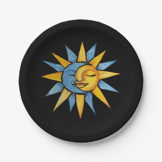 Sun and Moon Paper Plate