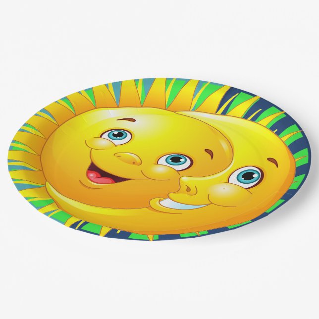 Sun and Moon Party Goods Paper Plate (Angled)