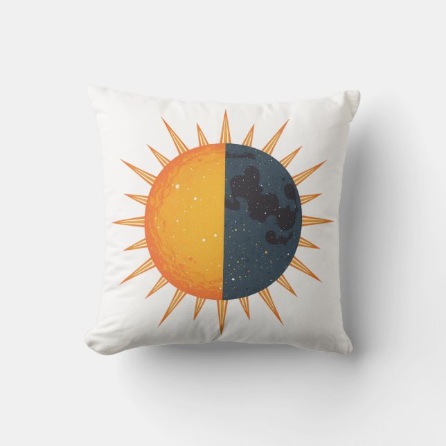 Sun and Moon Retro Vintage Rays  Cushion (Front)