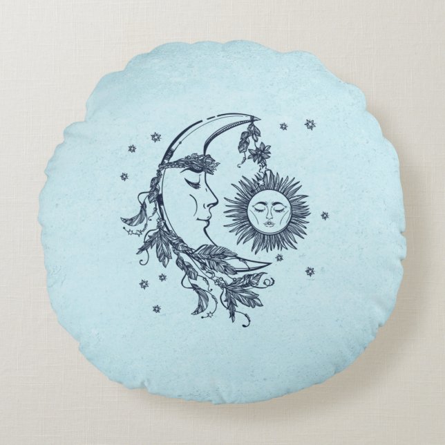 Sun and Moon Round Cushion (Front)