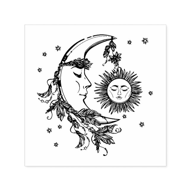 Sun and Moon Self-inking Stamp (Design)
