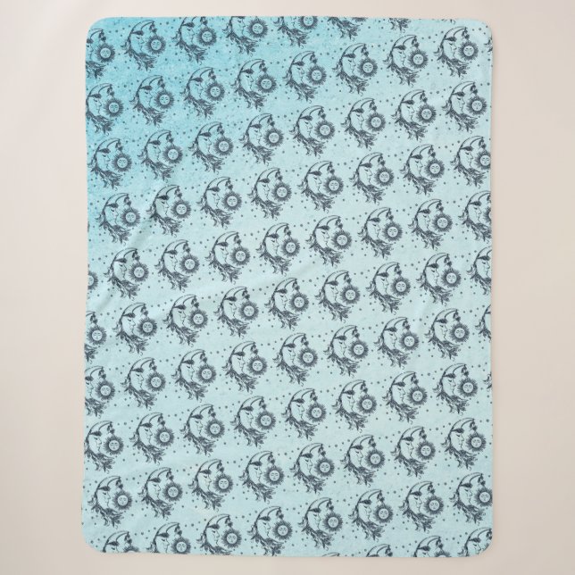 Sun and Moon Sherpa Blanket (Front)