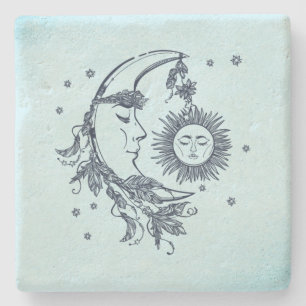 Sun and Moon Stone Coaster