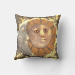 Sun And Moon Symbol Relic Artwork Design  Cushion