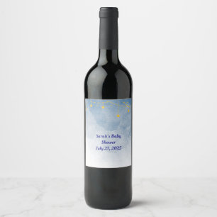 Sun and Moon Twin Baby Shower Gift Tag Wine Label