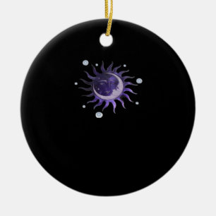Sun And Moon Whimsigothic Gothic Witchy Witch Ceramic Tree Decoration