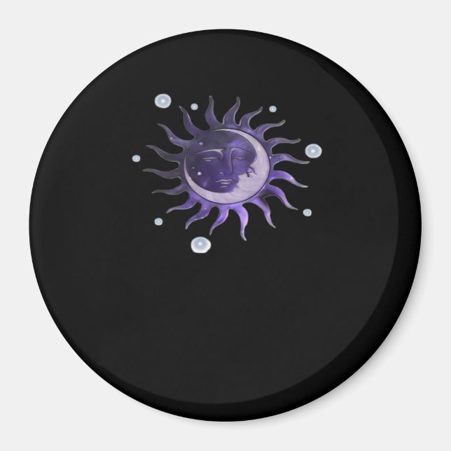 Sun And Moon Whimsigothic Gothic Witchy Witch Magnet (Front)