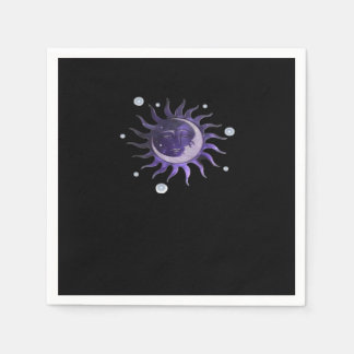Sun And Moon Whimsigothic Gothic Witchy Witch Napkin
