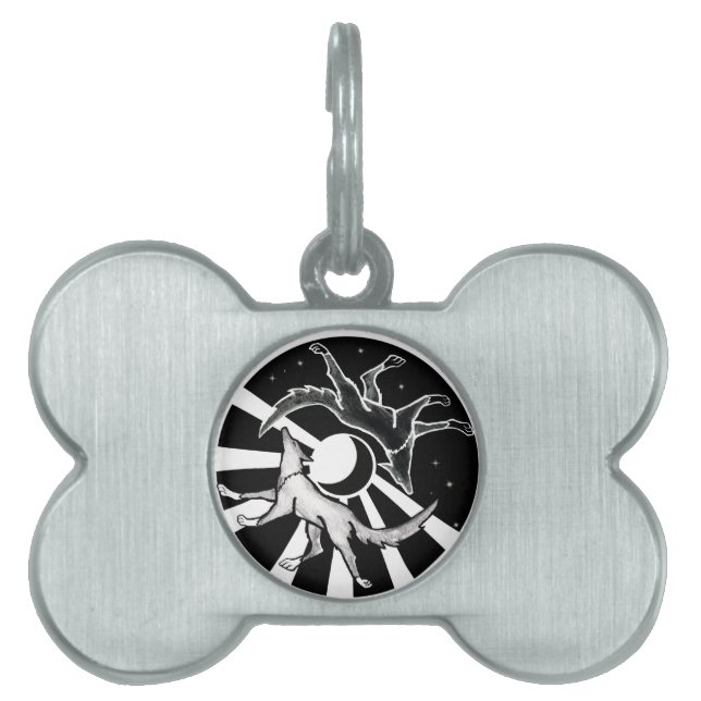 Sun and Moon Wolves Pet Name Tag (Front)