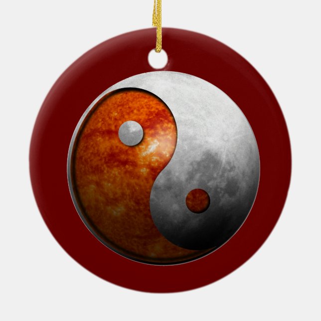 Sun and Moon Yin Yang Ceramic Tree Decoration (Back)