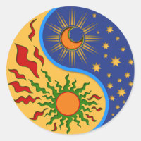 Sun and Moon Yin Yang Colourful
