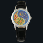 Sun and Moon Yin Yang Colourful Watch<br><div class="desc">A Yin Yang sun and moon design in a paper cutout style.</div>