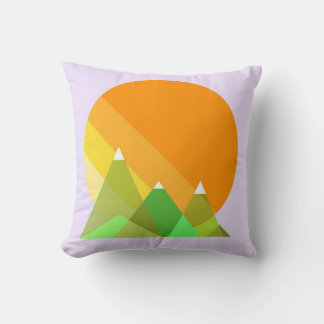 Sun and Mountains Vector Cushion