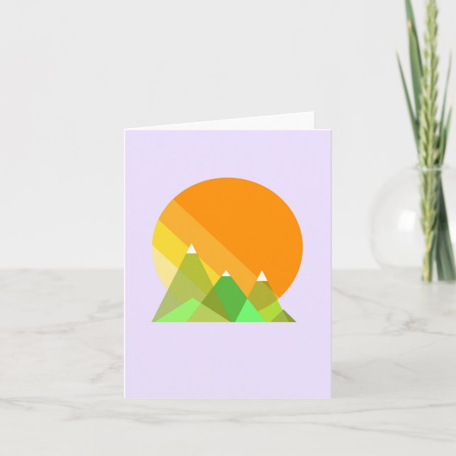 Sun and Mountains Vector Holiday Card (Front)
