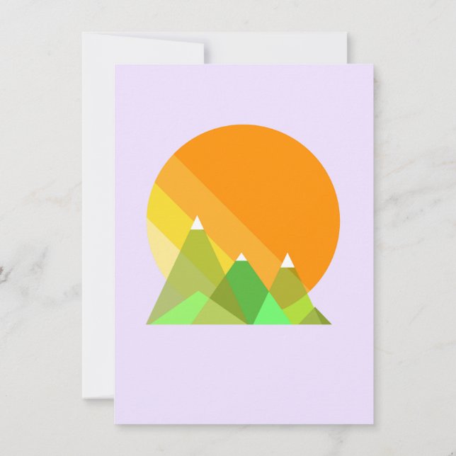 Sun and Mountains Vector Invitation (Back)