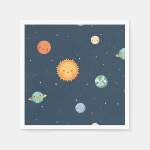Sun and Planets Outer Space Party Supplies Napkin