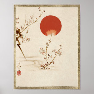 Sun and Plum Branches by Shibata Zeshin Poster