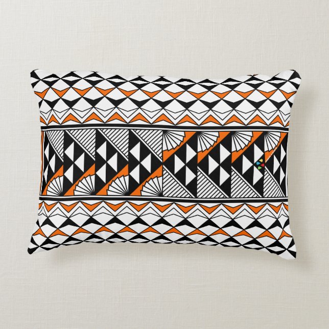 Sun and Rain in Orange Decorative Cushion (Back)