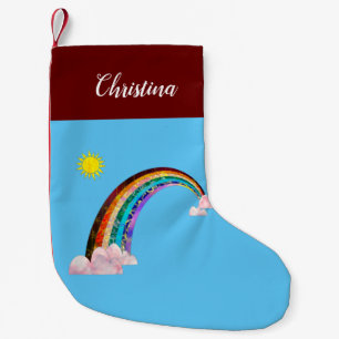 Sun and rainbow 2 small christmas stocking