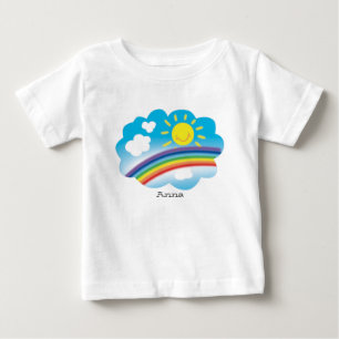 sun and rainbow, cartoon picture, personalised baby T-Shirt
