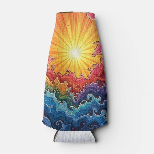 sun and rainbows bottle cooler (Front)