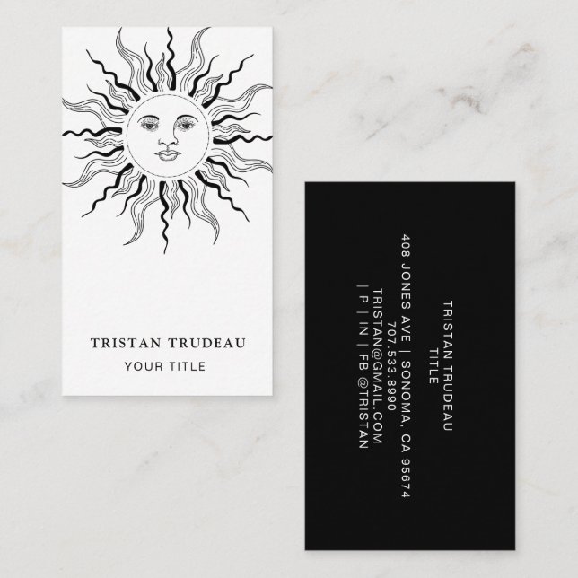 Sun And Rays Celestial  Business Card (Front/Back)